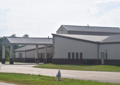 Exterior shot of Indianola church